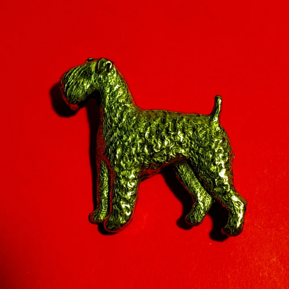 Vintage 925 Sterling Silver Airedale Terrier Brooch - Picture 1 of 2